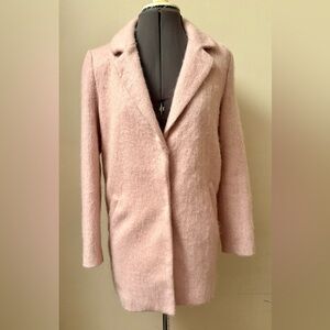 Soft pink wool blend dress coat